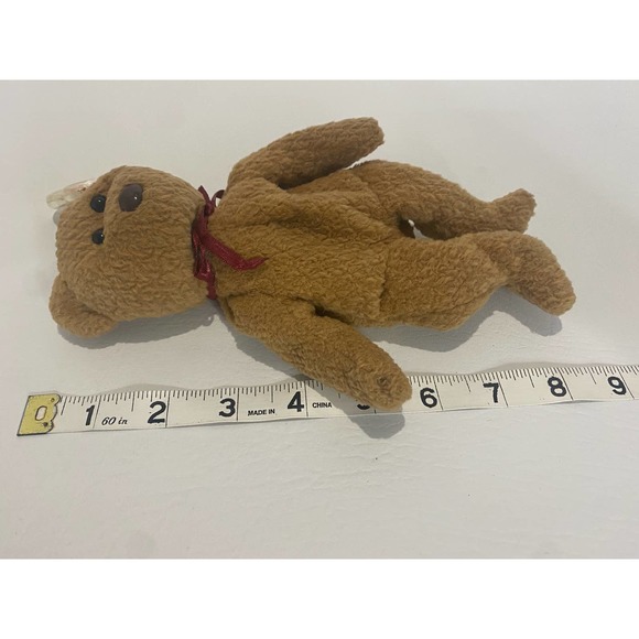 TY Beanie Baby Very Rare Curly the Bear with Tag Errors (1993/1996) & Brown Nose - Picture 7 of 9